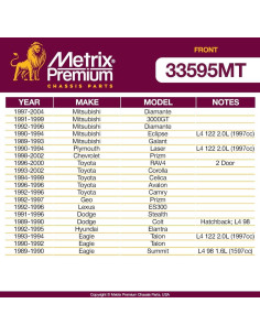 Enlace de Estabilizador Delantero Metrix K90124 para Mitsubishi 2
