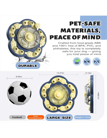 Juguete de Rompecabezas para Perros KADTC Girasol Azul 3 Niveles