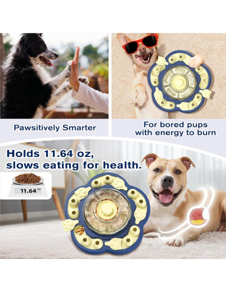 Juguete de Rompecabezas para Perros KADTC Girasol Azul 3 Niveles