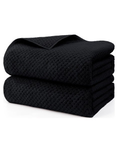 HOMEXCEL Toallas de Baño Ultra Suaves Paquete de 2 Negras 88.9x177.8cm