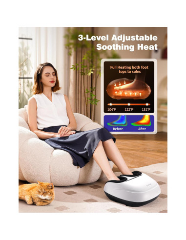 Masajeador de Pies Shiatsu KNQZE KF7 con Calor y Control Remoto