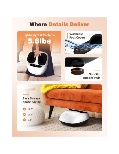 Masajeador de Pies Shiatsu KNQZE KF7 con Calor y Control Remoto