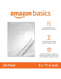 Hojas de Laminado Térmico Amazon Basics 50-Pack 22.9 x 29.2 cm 2