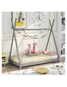 Cama Casa Twin Bellemave de Madera Montessori Gris