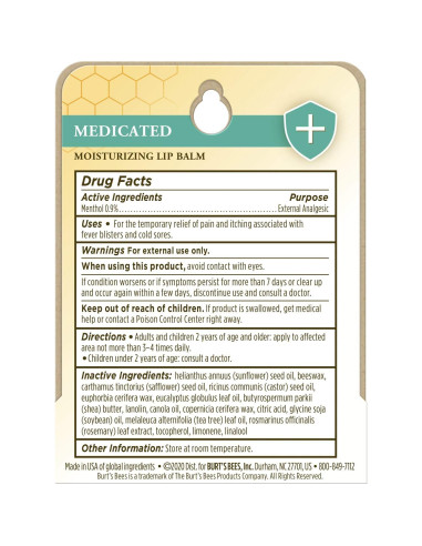 Balm de Labios Medicado Burt's Bees 4.25 g Hidratante Natural