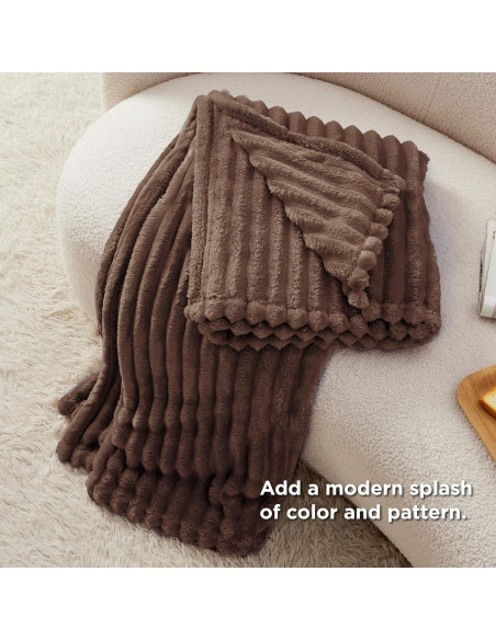 Manta de Fleece Bedsure Fondue Fudge 127x152 cm Suave y Ligera