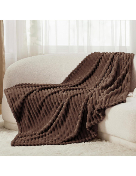 Manta de Fleece Bedsure Fondue Fudge 127x152 cm Suave y Ligera