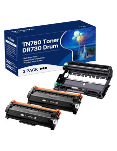 Cartucho de Tóner TN760 y Tambor DR730 WEAREC - 3 Paquetes
