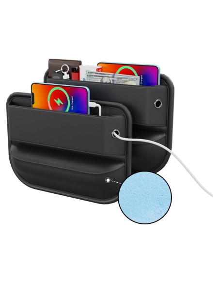 Organizador de Espacio entre Asientos Wanfuder - Cuero Ajustable