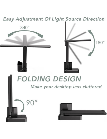 Lámpara de Escritorio LED COZOO con Carga USB y Toma AC