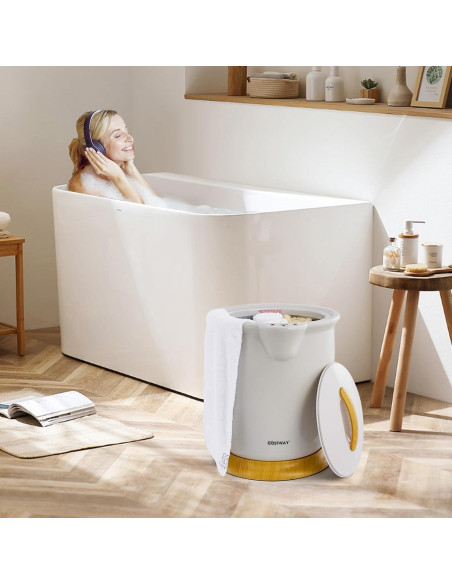 Calentador de Toallas COSTWAY Cubo 20L Gris Apagado Automático