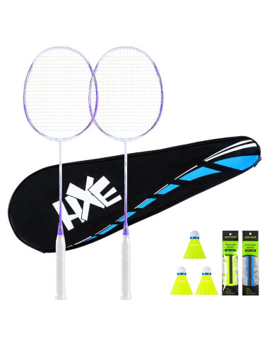 Conjunto de 2 Raquetas de Bádminton HXE Fibra de Carbono