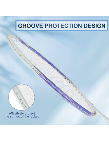 Conjunto de 2 Raquetas de Bádminton HXE Fibra de Carbono