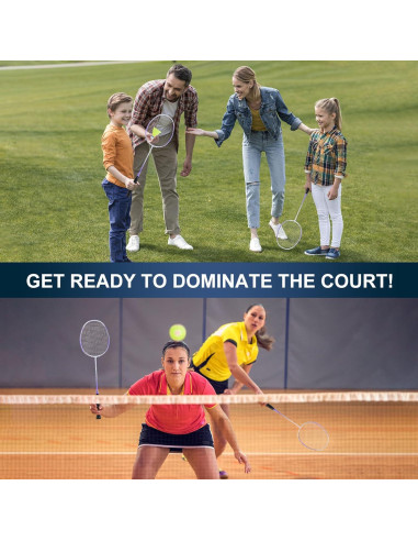 Conjunto de 2 Raquetas de Bádminton HXE Fibra de Carbono