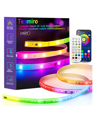 Tira LED Inteligente Tenmiro 30.48m RGB Control APP
