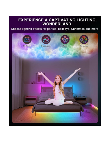Tira LED Inteligente Tenmiro 30.48m RGB Control APP