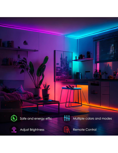 Tira LED Inteligente Tenmiro 30.48m RGB Control APP