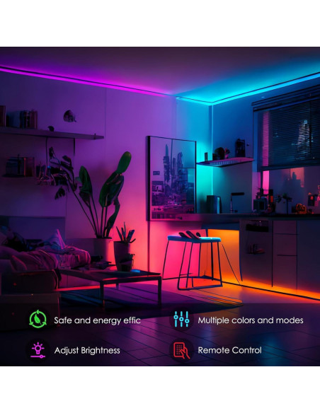 Tira LED Inteligente Tenmiro 30.48m RGB Control APP