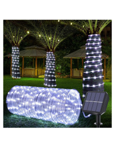 Luces de Cuerda Solares 20m 200LED Jnaurb Blanca Impermeables