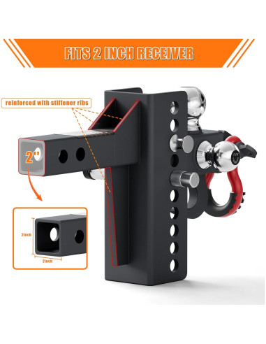 Enganche de Remolque Ajustable AC-DK Tri-Bola 14.06 kg