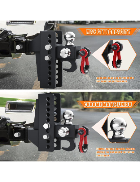 Enganche de Remolque Ajustable AC-DK Tri-Bola 14.06 kg