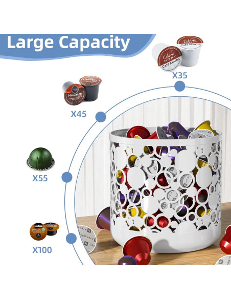 Organizador de Cápsulas de Café MESHDO Blanco 16x16x16 cm