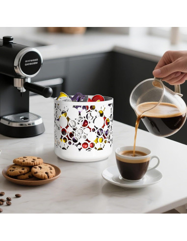 Organizador de Cápsulas de Café MESHDO Blanco 16x16x16 cm