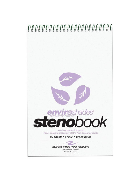 Cuadernos Steno ROARING SPRING Orquídea 80 Hojas Paquete 4