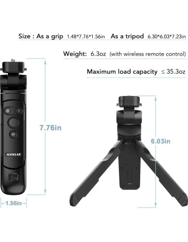 AODELAN Grip de Trípode Inalámbrico para Canon EOS R5, R6, M50 II