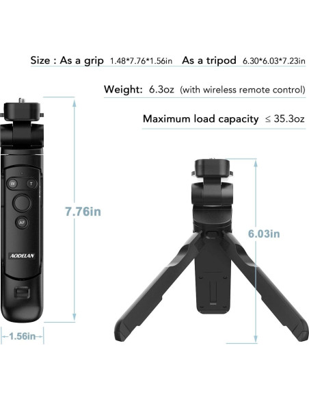 AODELAN Grip de Trípode Inalámbrico para Canon EOS R5, R6, M50 II