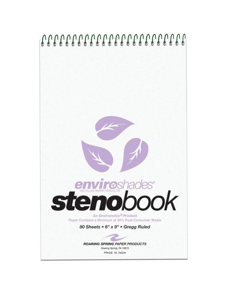 Cuadernos Steno ROARING SPRING Orquídea 80 Hojas Paquete 4