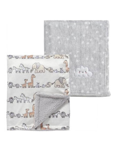 Set de 2 Mantas Suaves CREVENT 76x102cm para Bebés y Niños