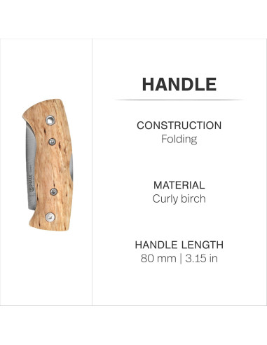 Cuchillo Plegable EDC HELLE Kletten - Acero Inoxidable y Madera