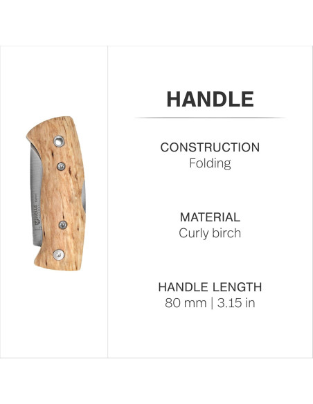 Cuchillo Plegable EDC HELLE Kletten - Acero Inoxidable y Madera