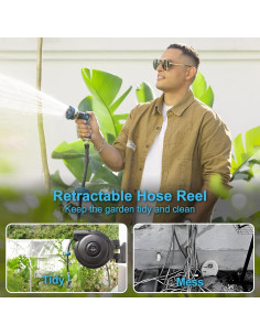 Carrete de Manguera de Jardín Retráctil PolarcoForgeco 5/8" x 27.43m 2