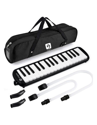 Melódica Vangoa 32 Teclas Negra con Accesorios y Bolsa