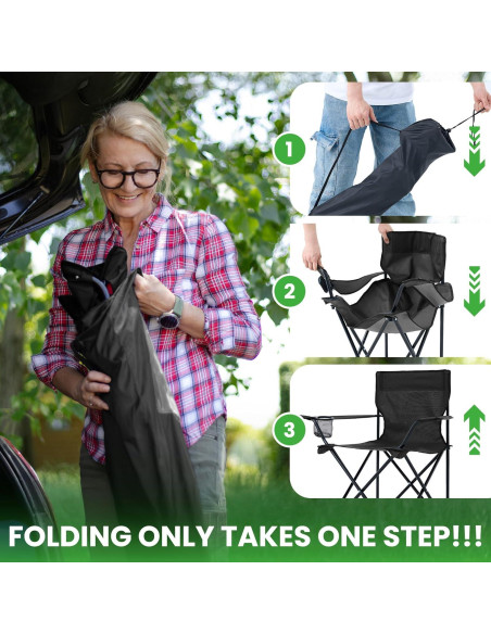 Sillas de Camping Plegables Canpsky 2PCS Soporta 181.4kg