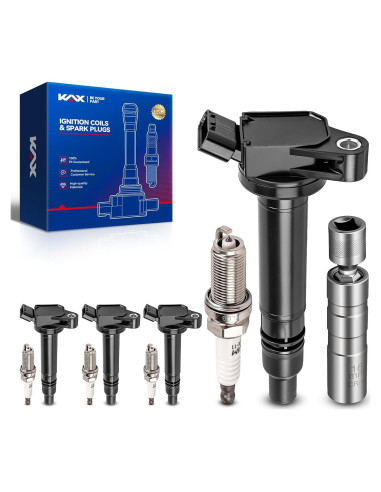 KAX Juego 4 Bobinas de Encendido y Bujías Iridio Toyota