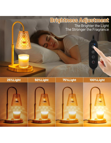 Lámpara Calentadora de Velas SAEIHGAE Ámbar con Temporizador