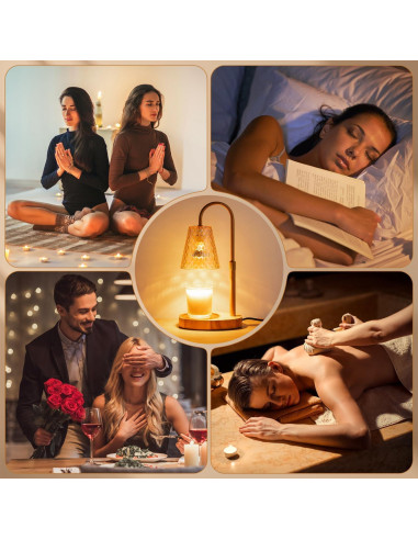 Lámpara Calentadora de Velas SAEIHGAE Ámbar con Temporizador