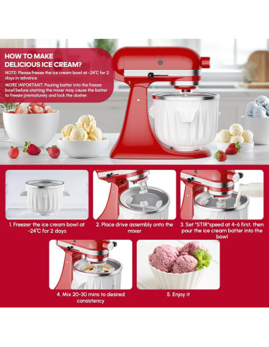 Accesorio Hacedor de Helados InnoMoon para KitchenAid 2L