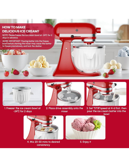 Accesorio Hacedor de Helados InnoMoon para KitchenAid 2L
