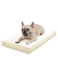 Cama ortopédica para perros Vonabem 58x43 cm impermeable beige
