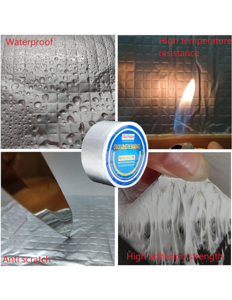 Cinta Impermeable de Butilo GZCHAOX 10cm x 5m para Sellado