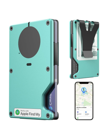 Cartera Slim HPSH Air Wallet con Rastreador Integrado Azul Tiffany