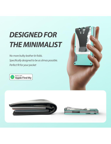 Cartera Slim HPSH Air Wallet con Rastreador Integrado Azul Tiffany