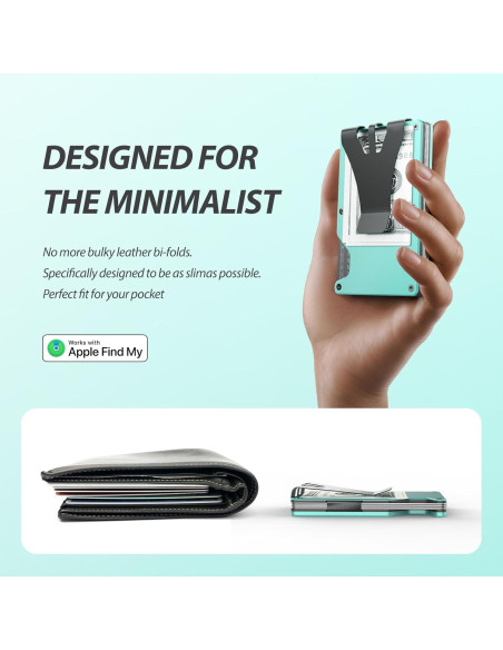 Cartera Slim HPSH Air Wallet con Rastreador Integrado Azul Tiffany