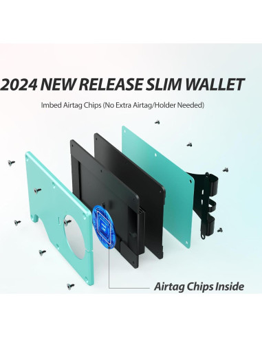 Cartera Slim HPSH Air Wallet con Rastreador Integrado Azul Tiffany