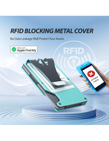 Cartera Slim HPSH Air Wallet con Rastreador Integrado Azul Tiffany