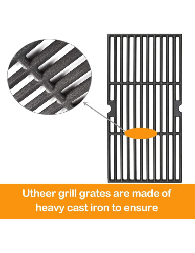 Rejillas de Parrilla Utheer 18" Hierro Fundido para Charbroil